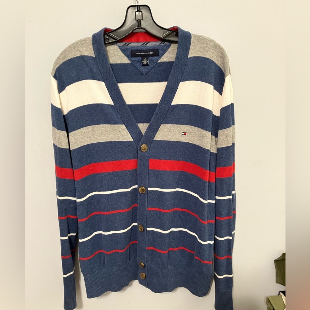 Tommy Hilfiger Colorblock Cardigan Sz L